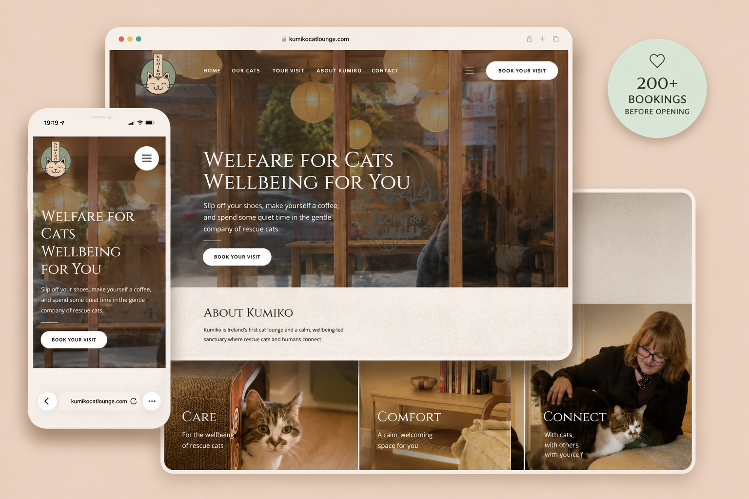 Kumiko Cat Lounge Website Martha Makes your Content Easy Eatery